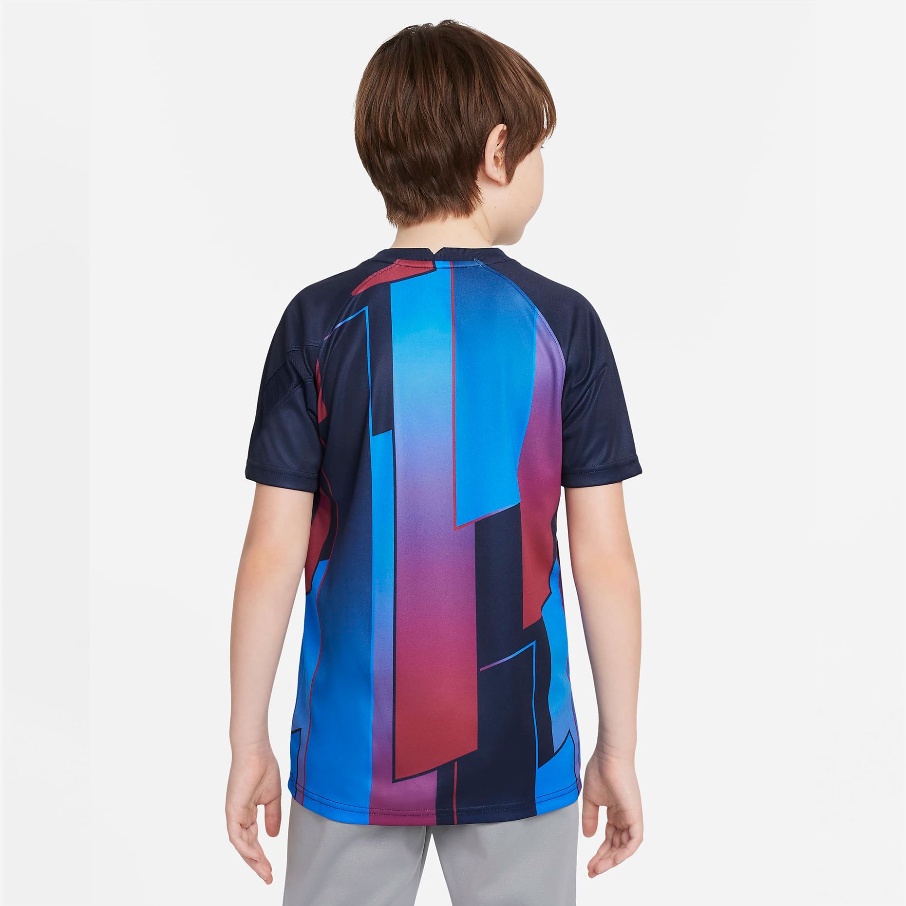 Предматчевая детская игровая футболка Nike ФК «Барселона» 2021/22