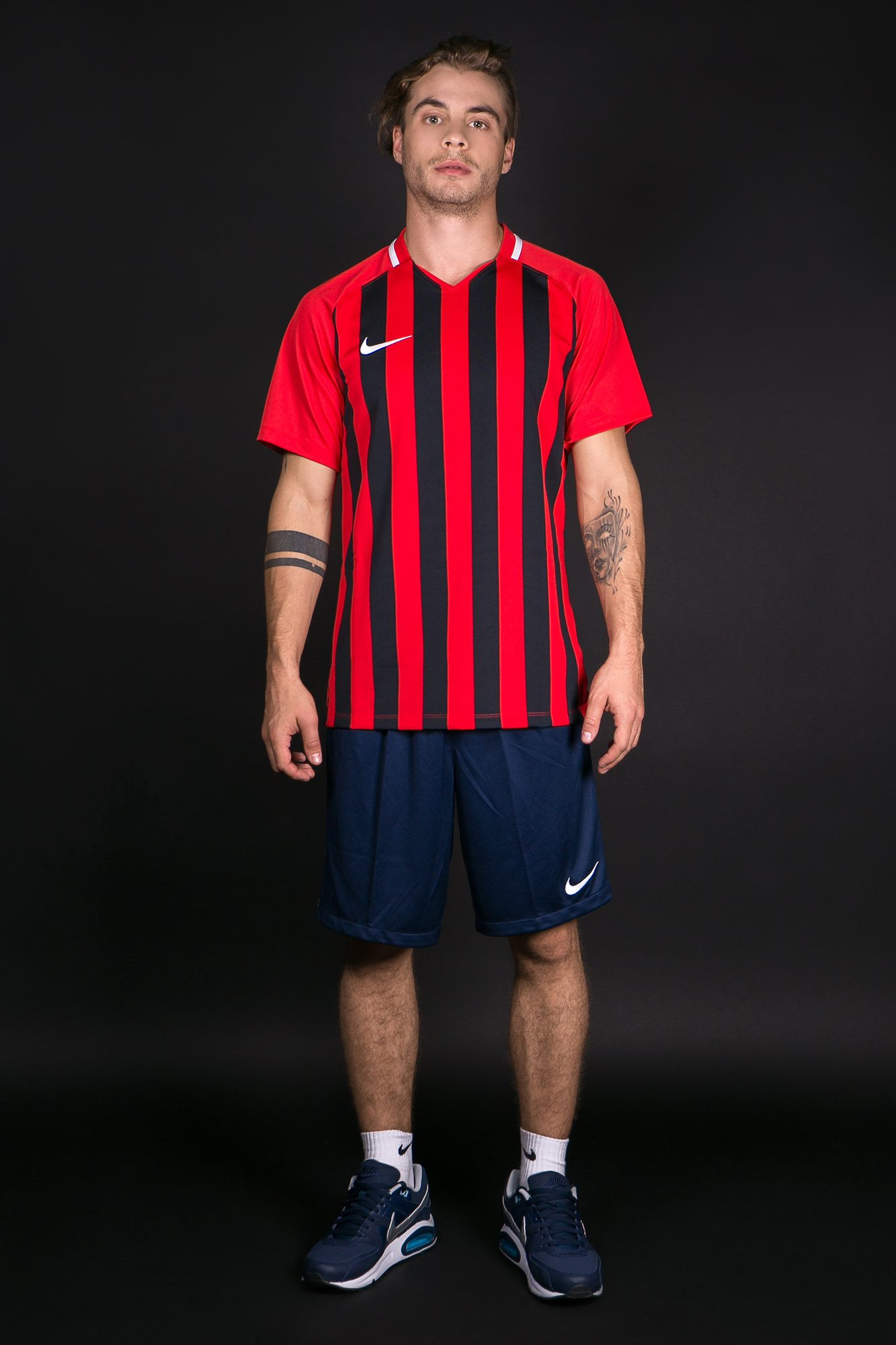Футболка Men's Nike Striped Division III Football Jersey (красный, черный)