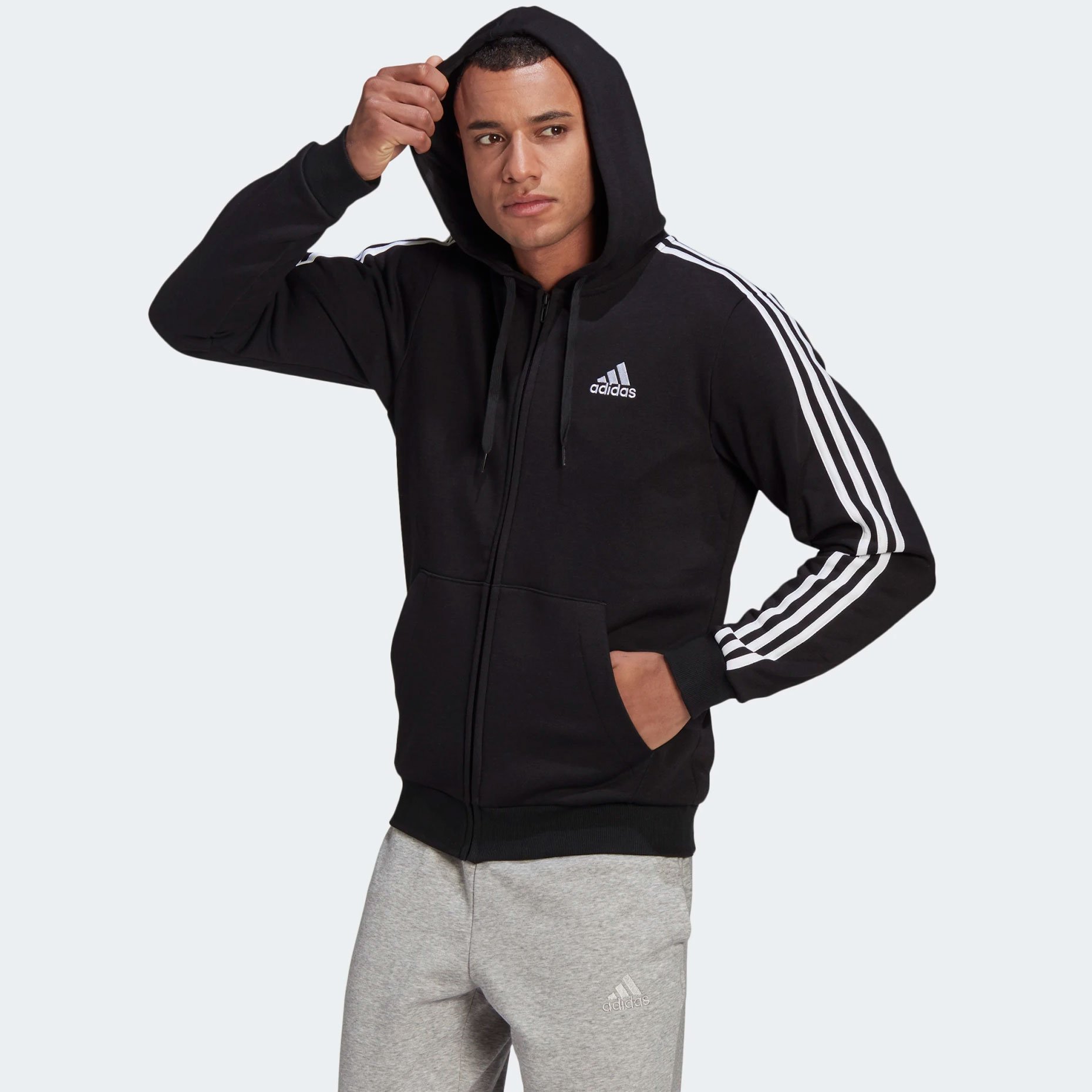 Adidas essential 3 stripe jacket new arrivals
