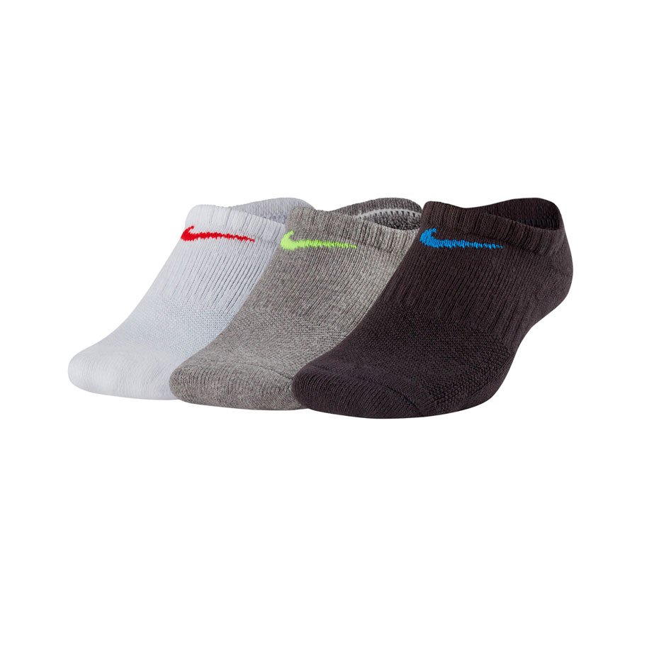 Kids Nike Performance Cushioned No Show Training Socks 3 Pair SX6843 906 Footballmania